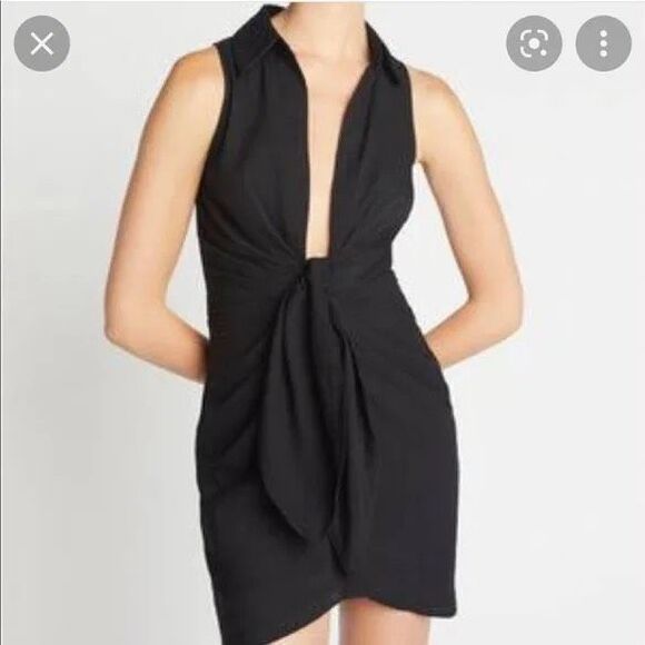 NWT Choosy plunging black mini dress Size 4 - Picture 3 of 7